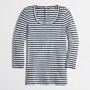 J. Crew Factory Back Zip Artist Scoop Neck Tee